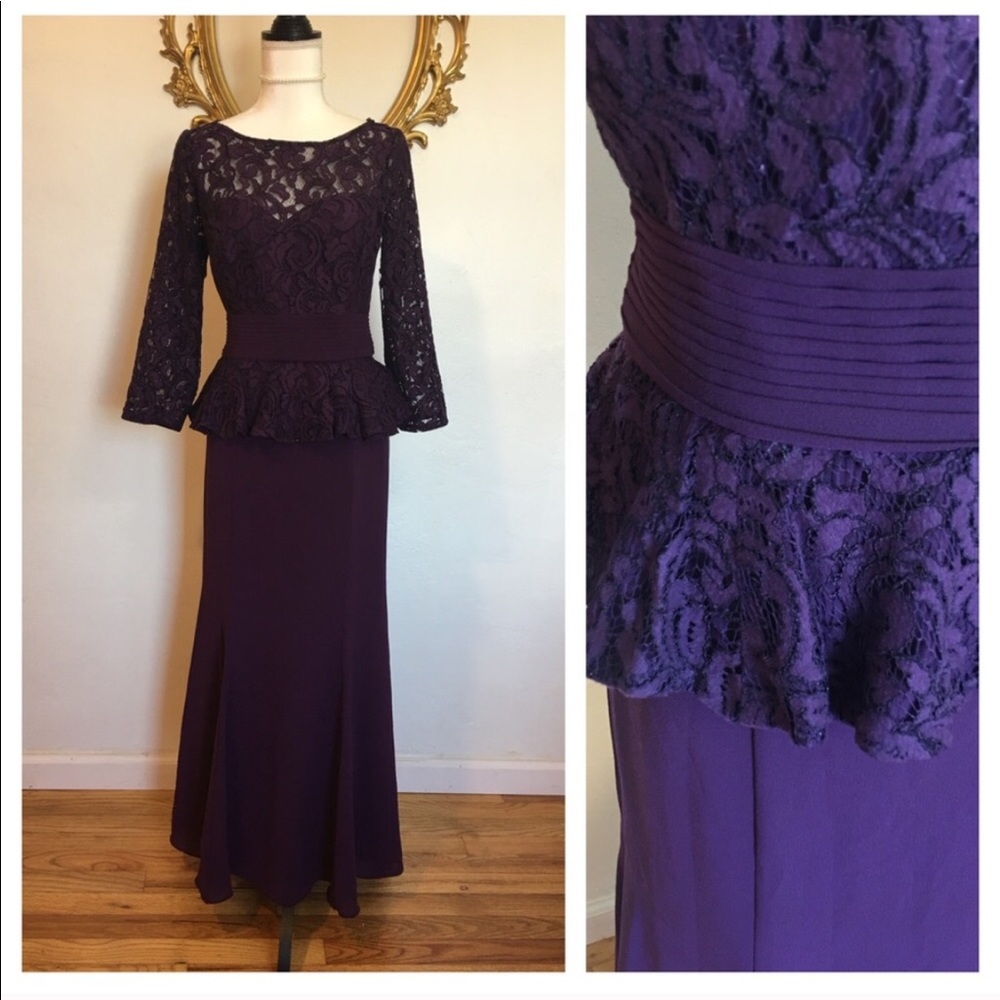 NWT Camille La Vie Purple Peplum dress Size 12